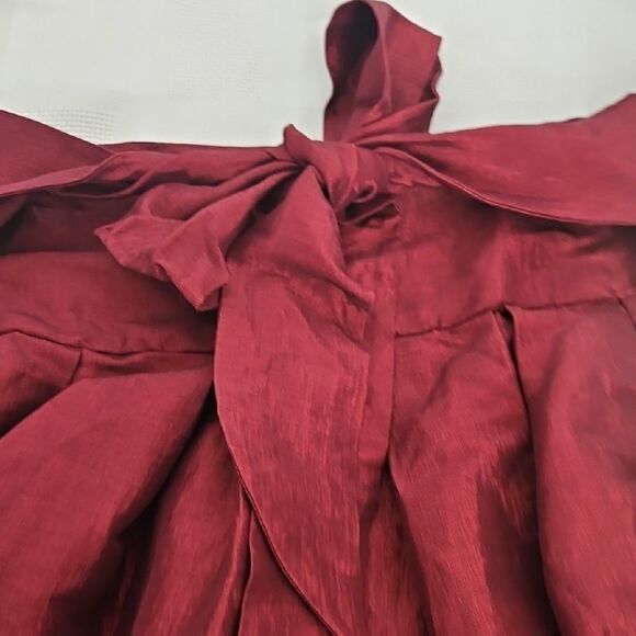 Revamped Burgundy Maxi High Low Skirt with Tie Front - Picture 16 of 16